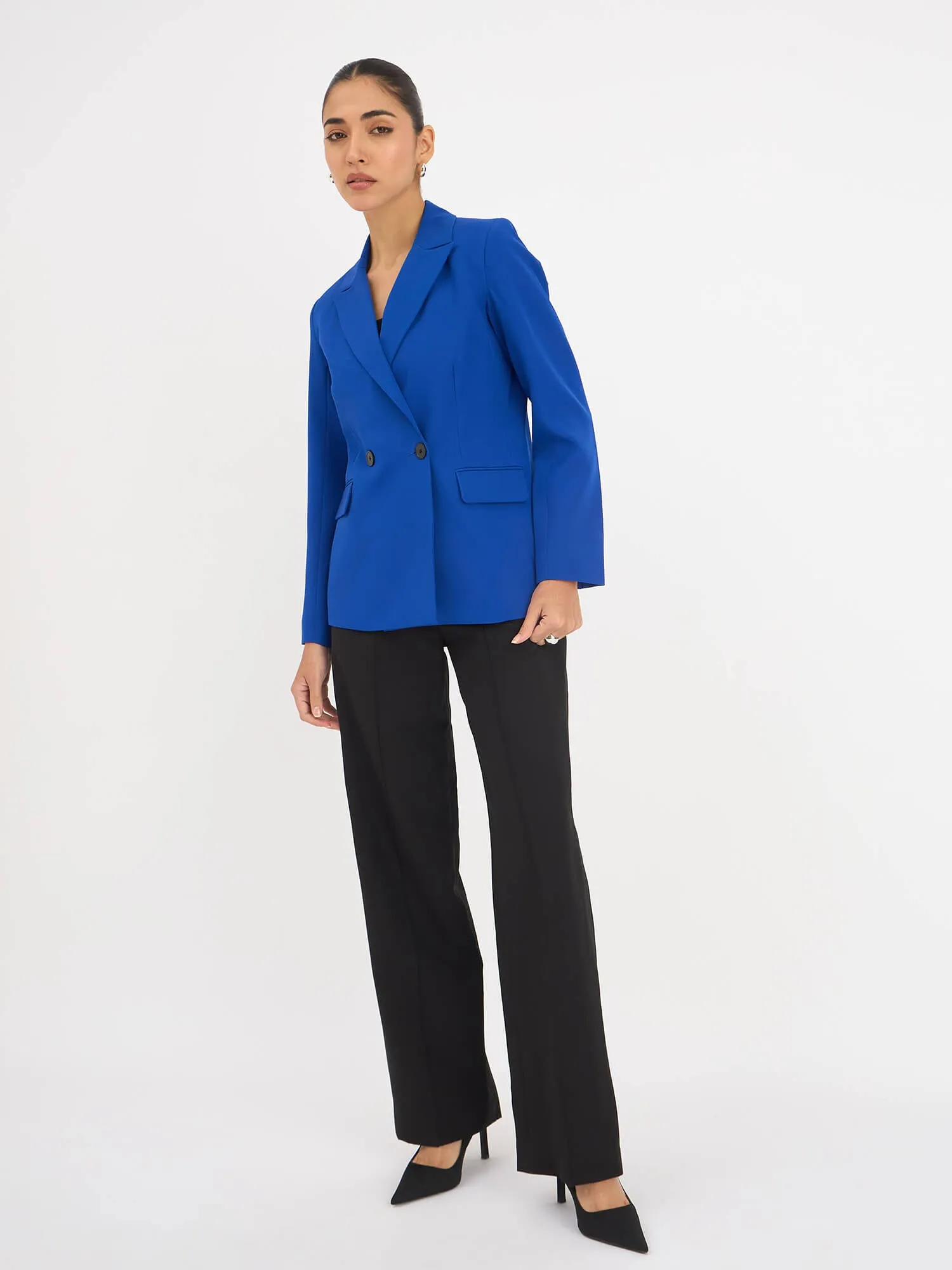 Dominant Double-Breasted Blazer - Electric Blue sold by Salt Attire product image thumbnail 3