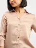 Spectrum Collared V-neck Shirt - Champagne sold by Salt Attire