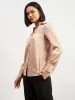 Spectrum Collared V-neck Shirt - Champagne sold by Salt Attire