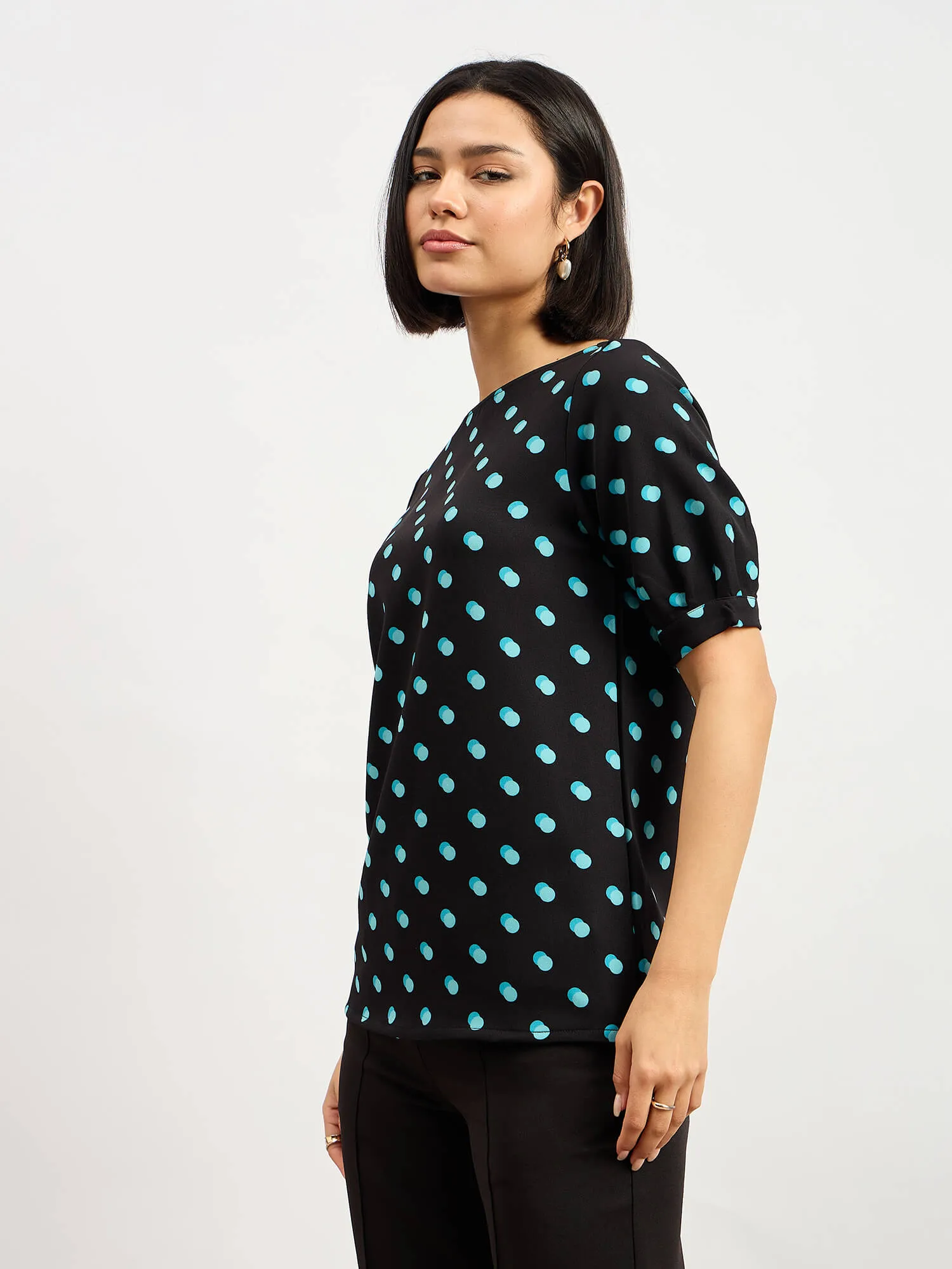 Pola Pleated Sleeve Top - Black sold by Salt Attire product image thumbnail 4