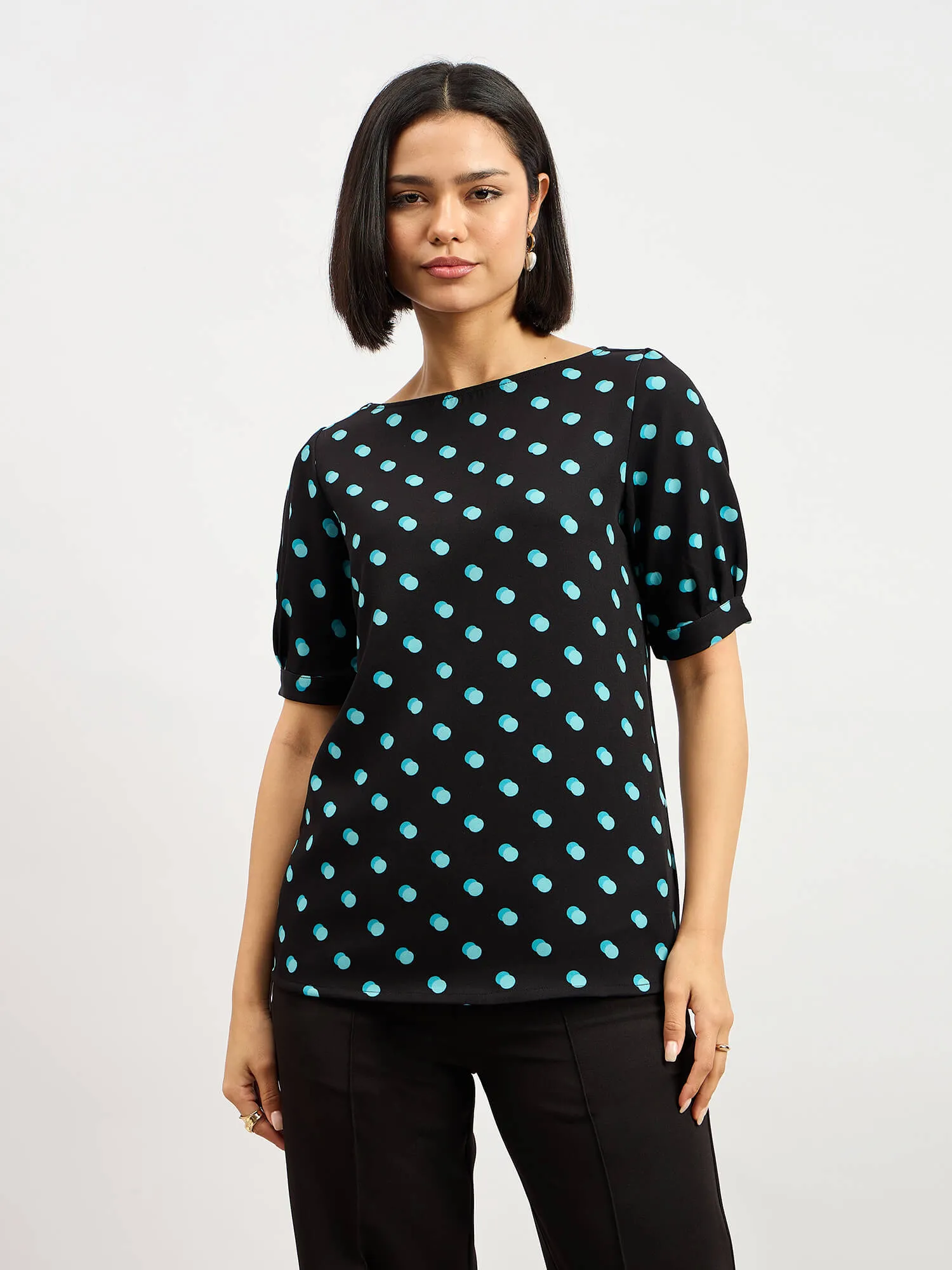 Pola Pleated Sleeve Top - Black sold by Salt Attire product image thumbnail 2