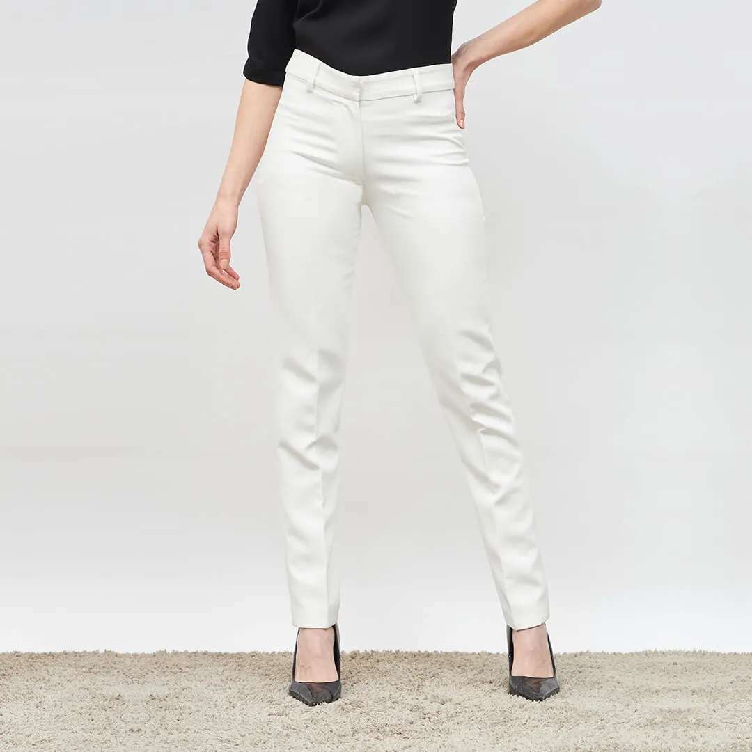 Earnest Mid Rise Slim Pant - White sold by Salt Attire