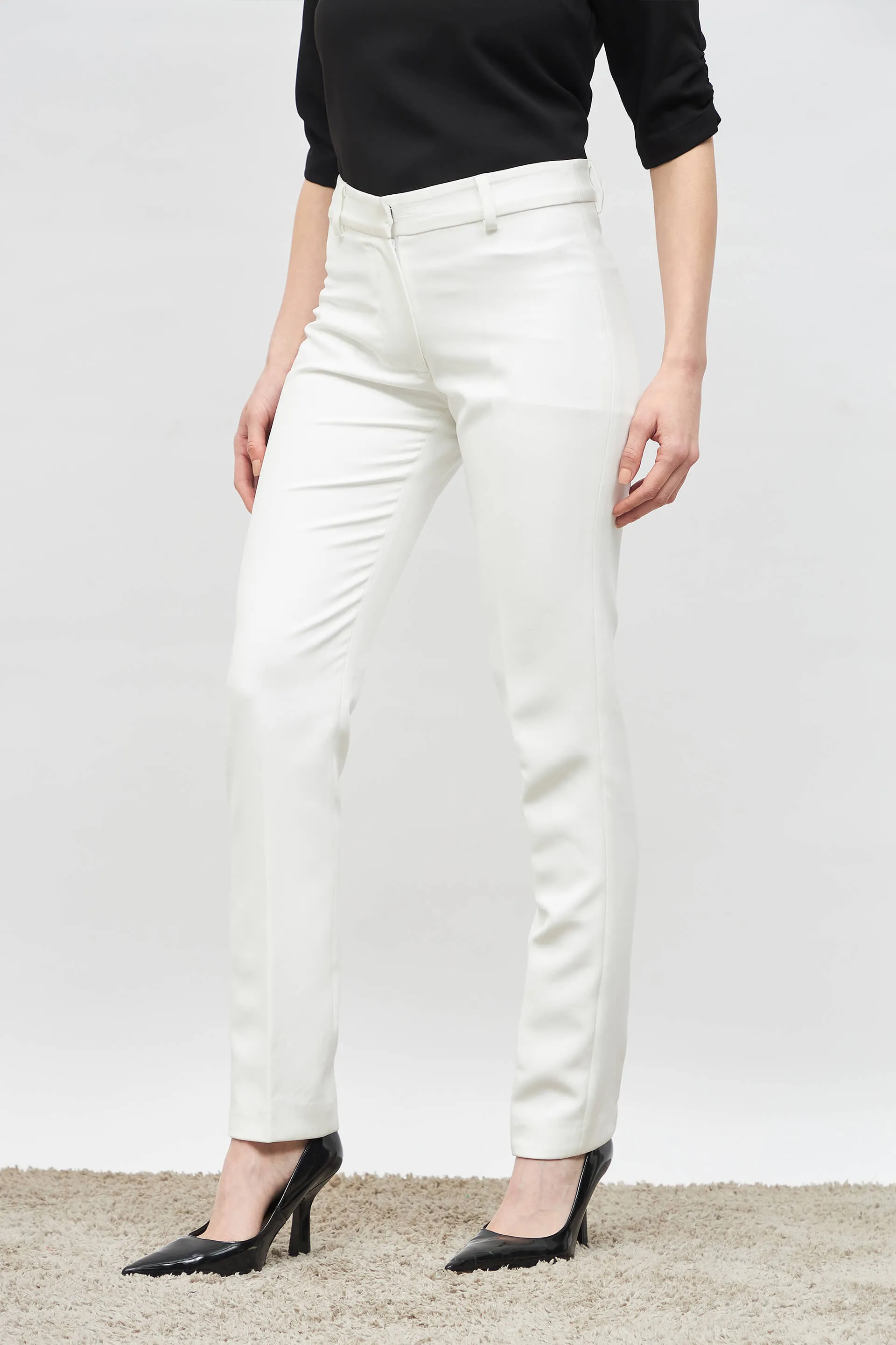 Earnest Mid Rise Slim Pant - White sold by Salt Attire product image thumbnail 2