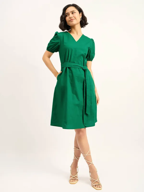 Cove V-neck Dress - Green sold by Salt Attire