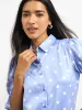 Pocky Ruffled Sleeve Shirt - Blue & White sold by Salt Attire