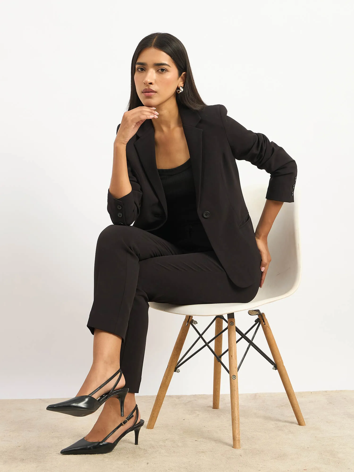 Earnest Mid Rise Slim Pants - Jet Black sold by Salt Attire product image thumbnail 4