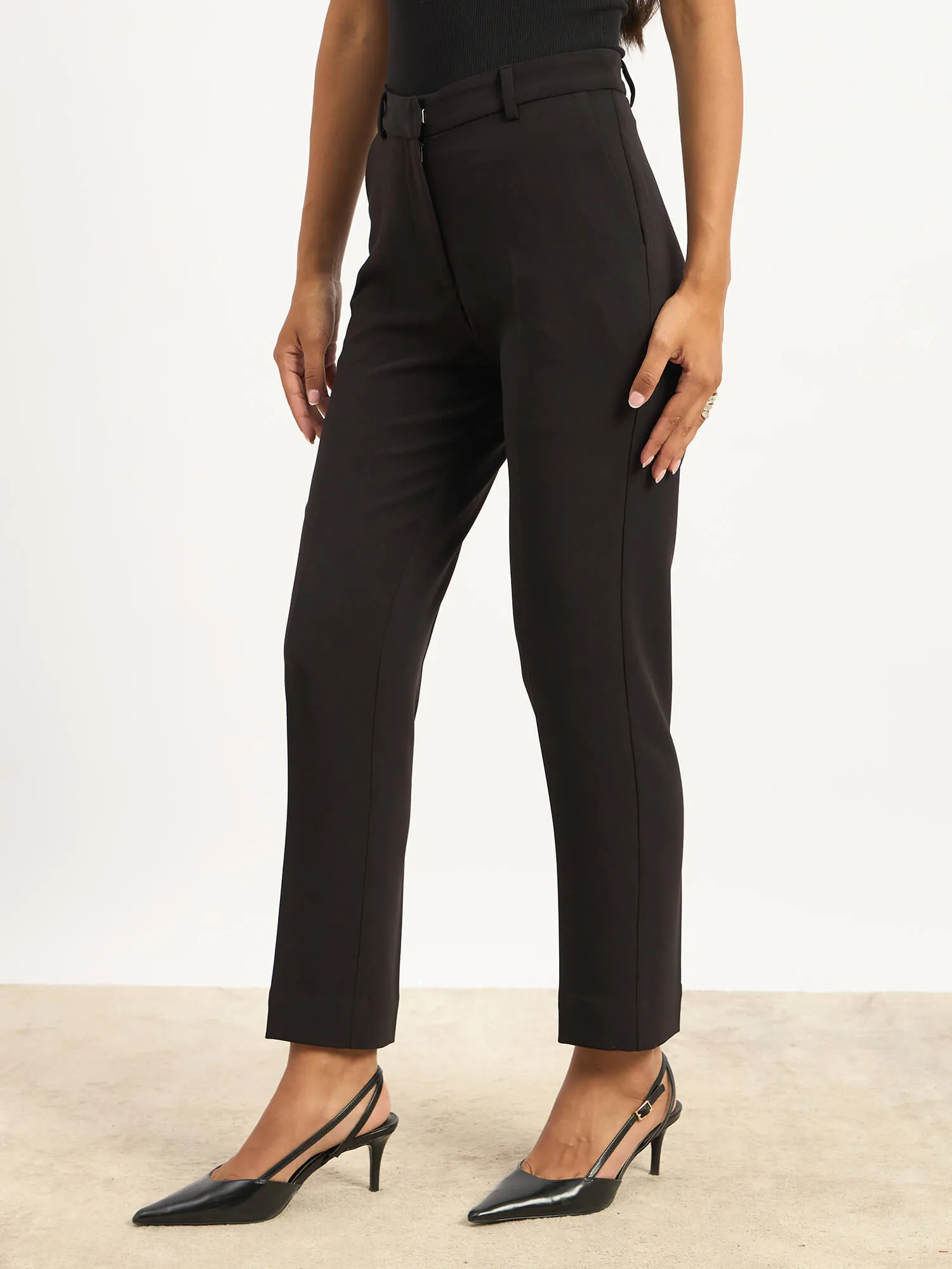 Earnest Mid Rise Slim Pants - Jet Black sold by Salt Attire product image thumbnail 5