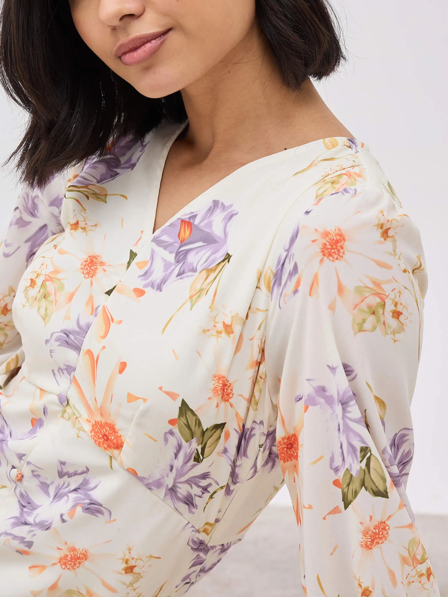 Rosemary A-line Midi dress - Off White sold by Salt Attire product image thumbnail 2