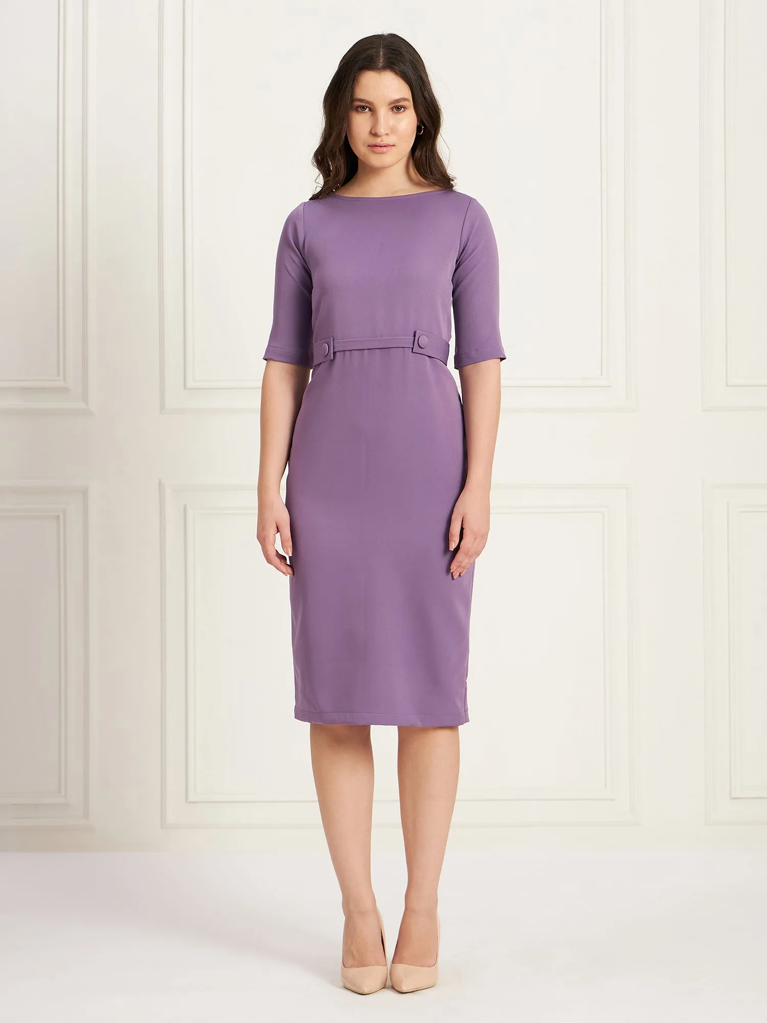 Mystical Tab Detail Dress - Purple sold by Salt Attire product image thumbnail 5