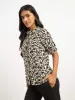 Sabine Short Elasticated Sleeve Shirt - Black sold by Salt Attire