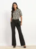 Sabine Short Elasticated Sleeve Shirt - Black sold by Salt Attire