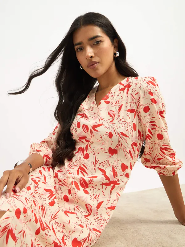 Twiggy Faux Button Midi Dress - Multicolor sold by Salt Attire