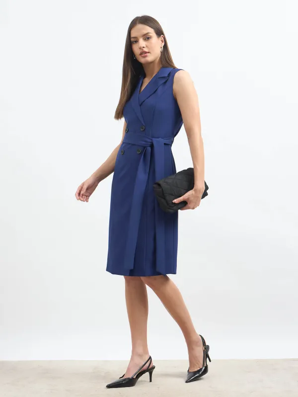 Viking Faux Double Breasted Blazer Dress - Ink Blue sold by Salt Attire