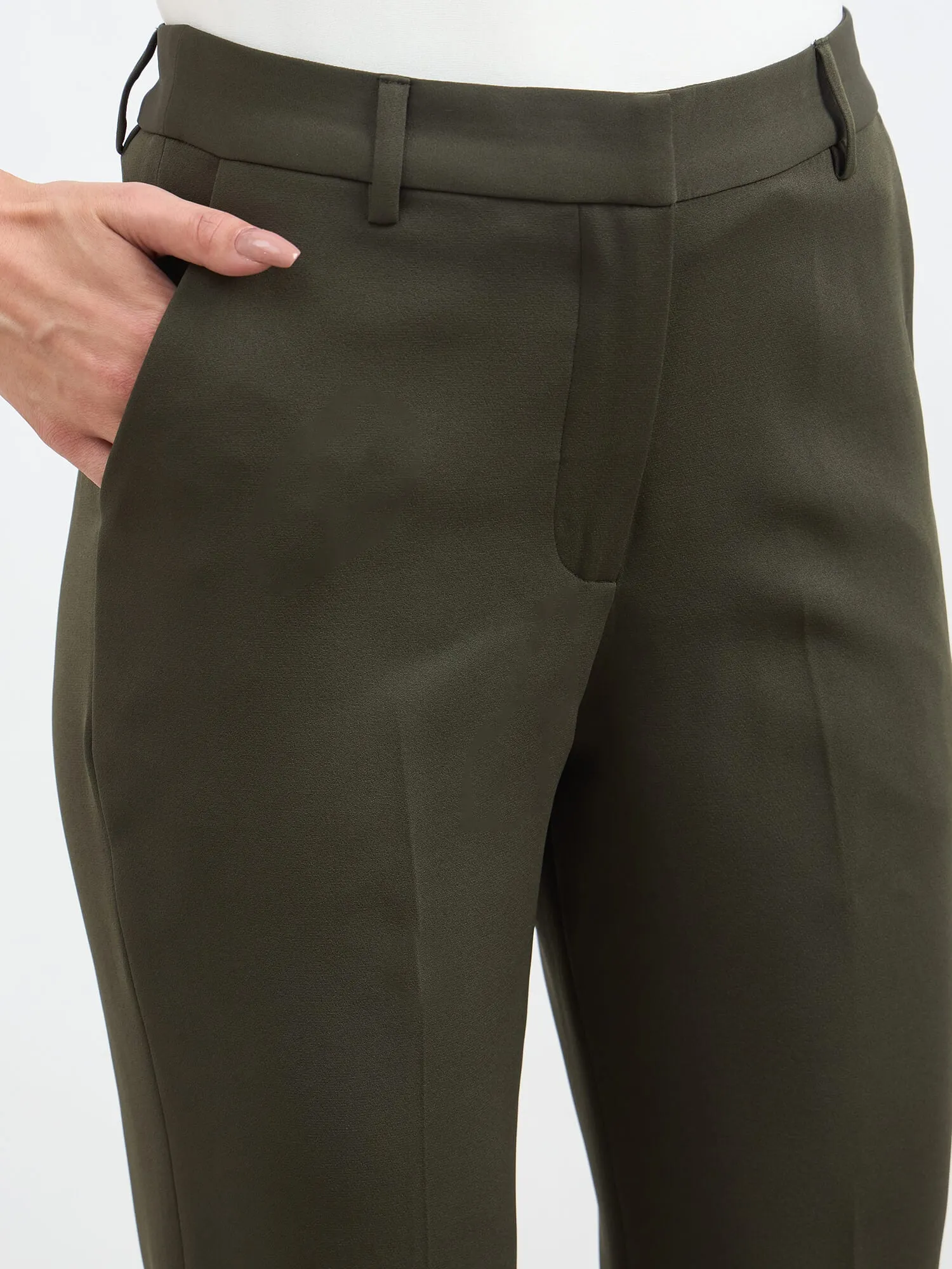 Earnest Mid Rise Slim Pants - Deep Olive sold by Salt Attire product image thumbnail 3