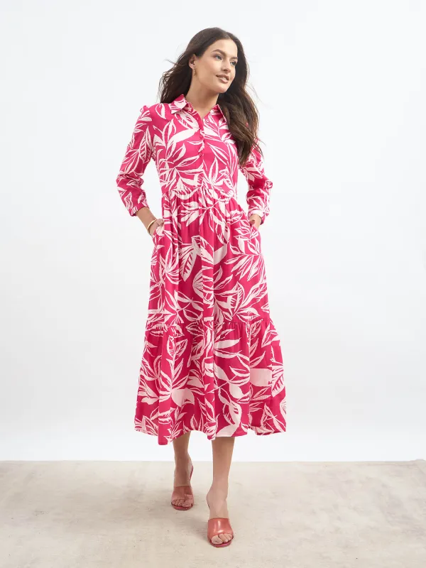 Bluebell Floral Tiered Dress - Pink sold by Salt Attire