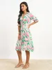 Melly V-Neck Shirt Dress - Multicolor sold by Salt Attire