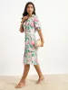 Melly V-Neck Shirt Dress - Multicolor sold by Salt Attire