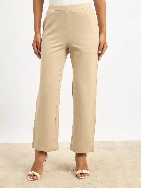 Airy Pull On Straight Jeggings - Beige sold by Salt Attire