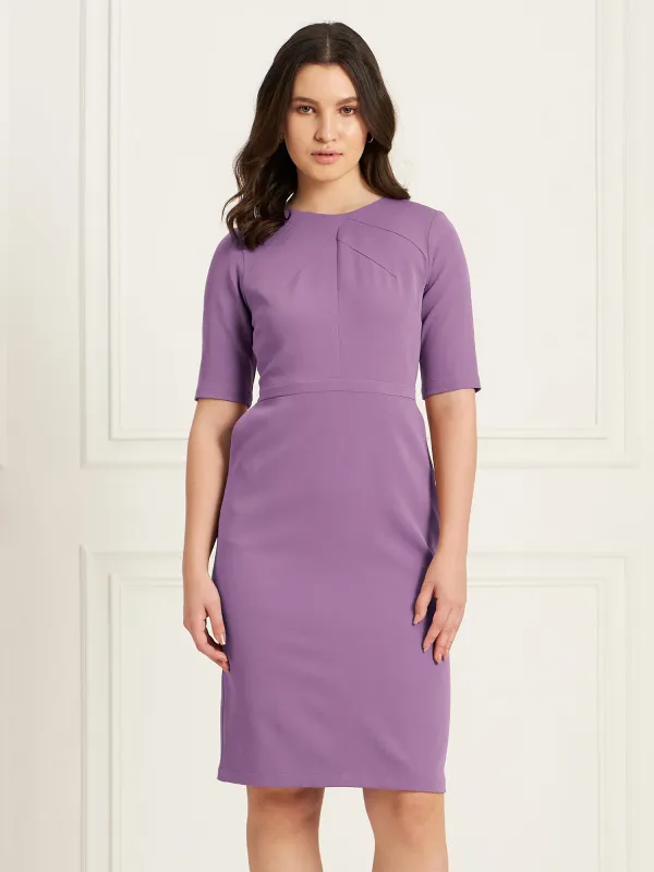 Prestige Knee Length Sheath Dress - Purple sold by Salt Attire