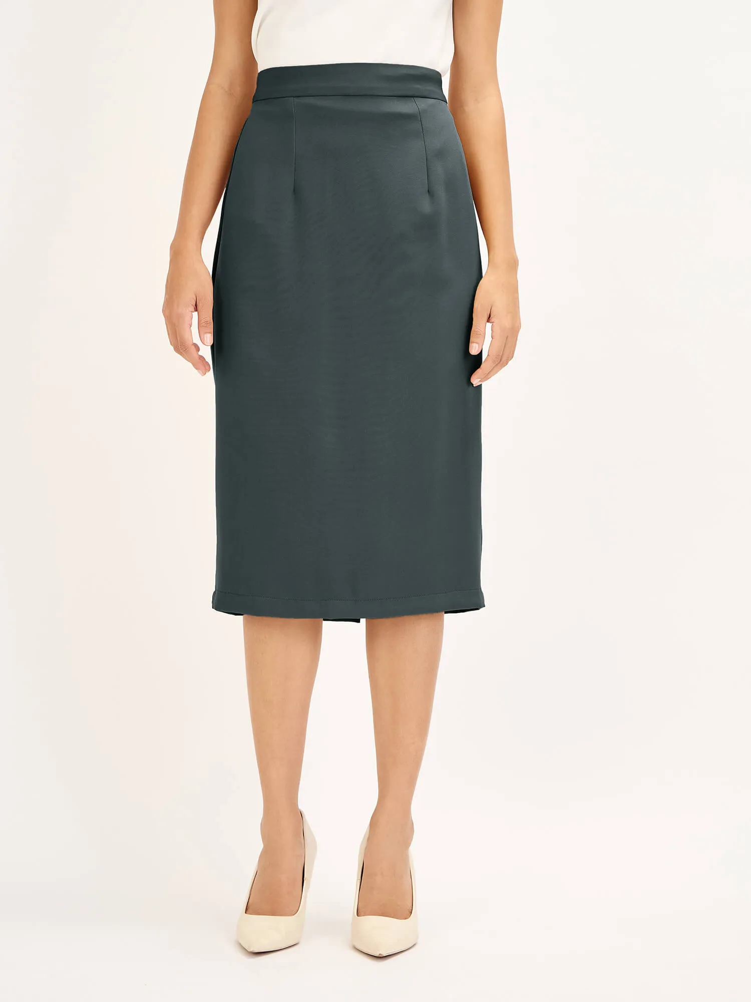 Seine Work Ready Long Pencil Skirt -Dark Grey sold by Salt Attire product image thumbnail 5