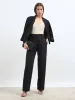 Quaint Straight High Rise Pants-Black sold by Salt Attire