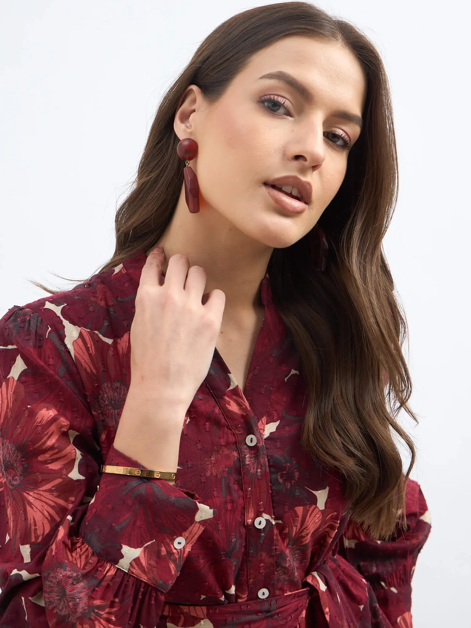 Lizbeth Short Belted Shirt Dress-Multi sold by Salt Attire product image thumbnail 3