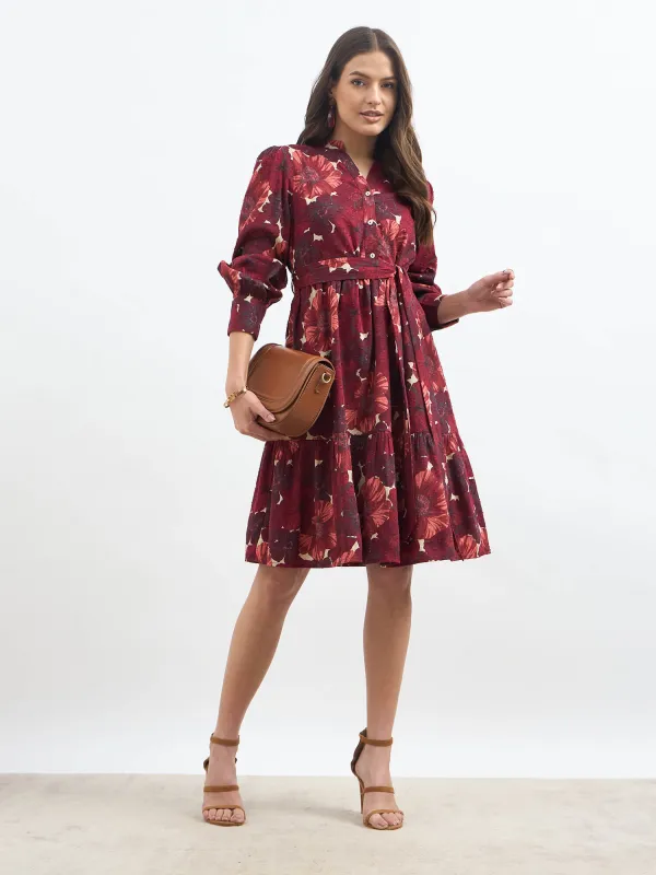 Lizbeth Short Belted Shirt Dress-Multi sold by Salt Attire