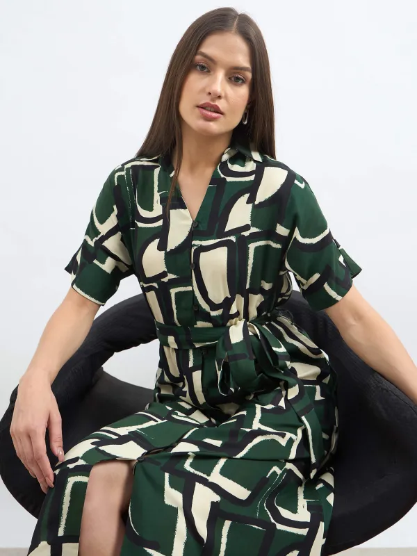 Mirelin Dolman Sleeve Shirt Dress-Multi sold by Salt Attire