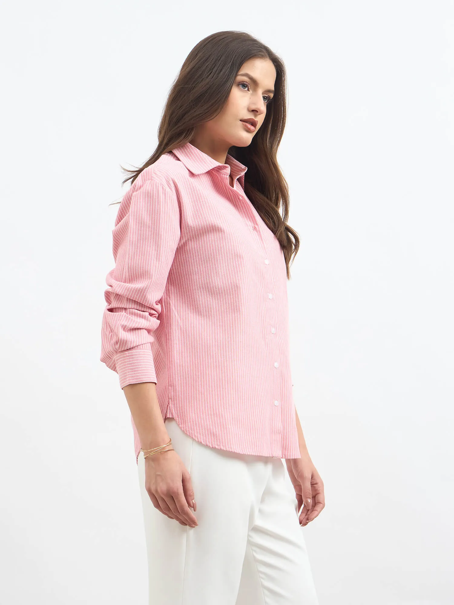 Mariner Striped Shirt With Lace Detail-Red & White sold by Salt Attire product image thumbnail 4