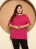 LB-Sally Cold Shoulder Dolman Sleeve Top-Hot Pink sold by Salt Attire