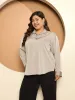 LB-Nicola Satin Button Down Shirt-Champagne sold by Salt Attire