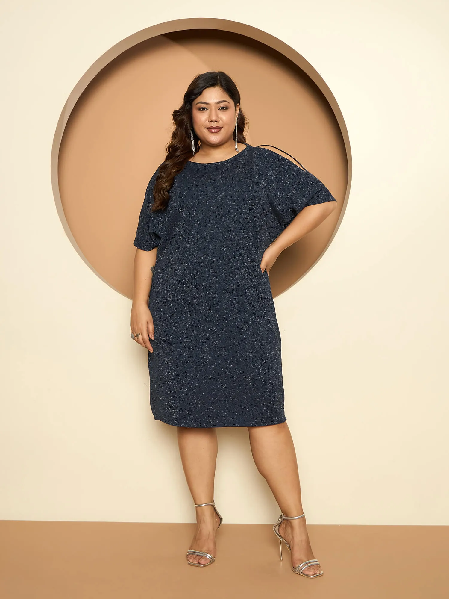 LB-Kiki Cold Shoulder Shift Dress-Navy sold by Salt Attire product image thumbnail 4