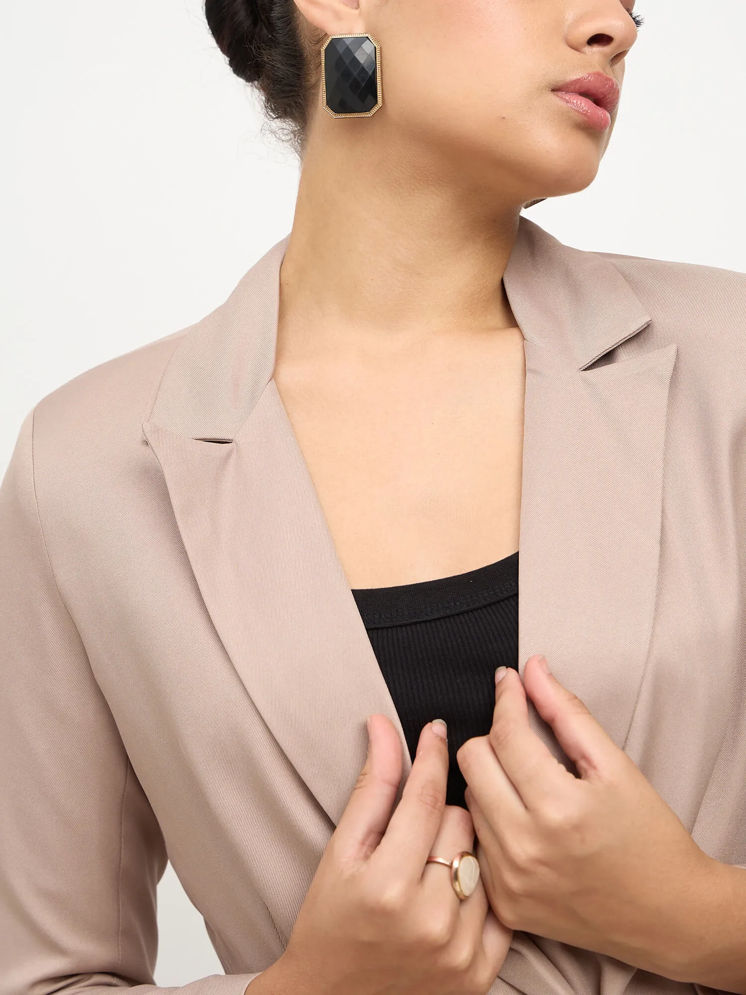 Dominant Double Breasted Blazer-Taupe sold by Salt Attire product image thumbnail 3