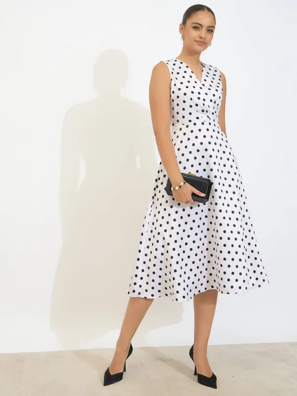 Nymera Fit and Flare Dress-Black & White sold by Salt Attire