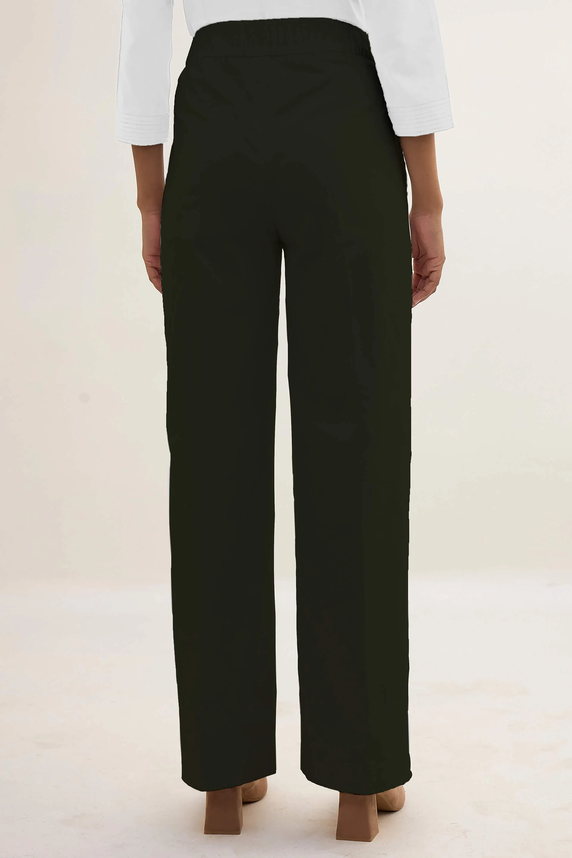Mentos Elasticated Wide Leg Trousers - Olive Green sold by Salt Attire product image thumbnail 4