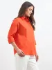 Solace Oversize Drop Shoulder Shirt-Tangerine sold by Salt Attire