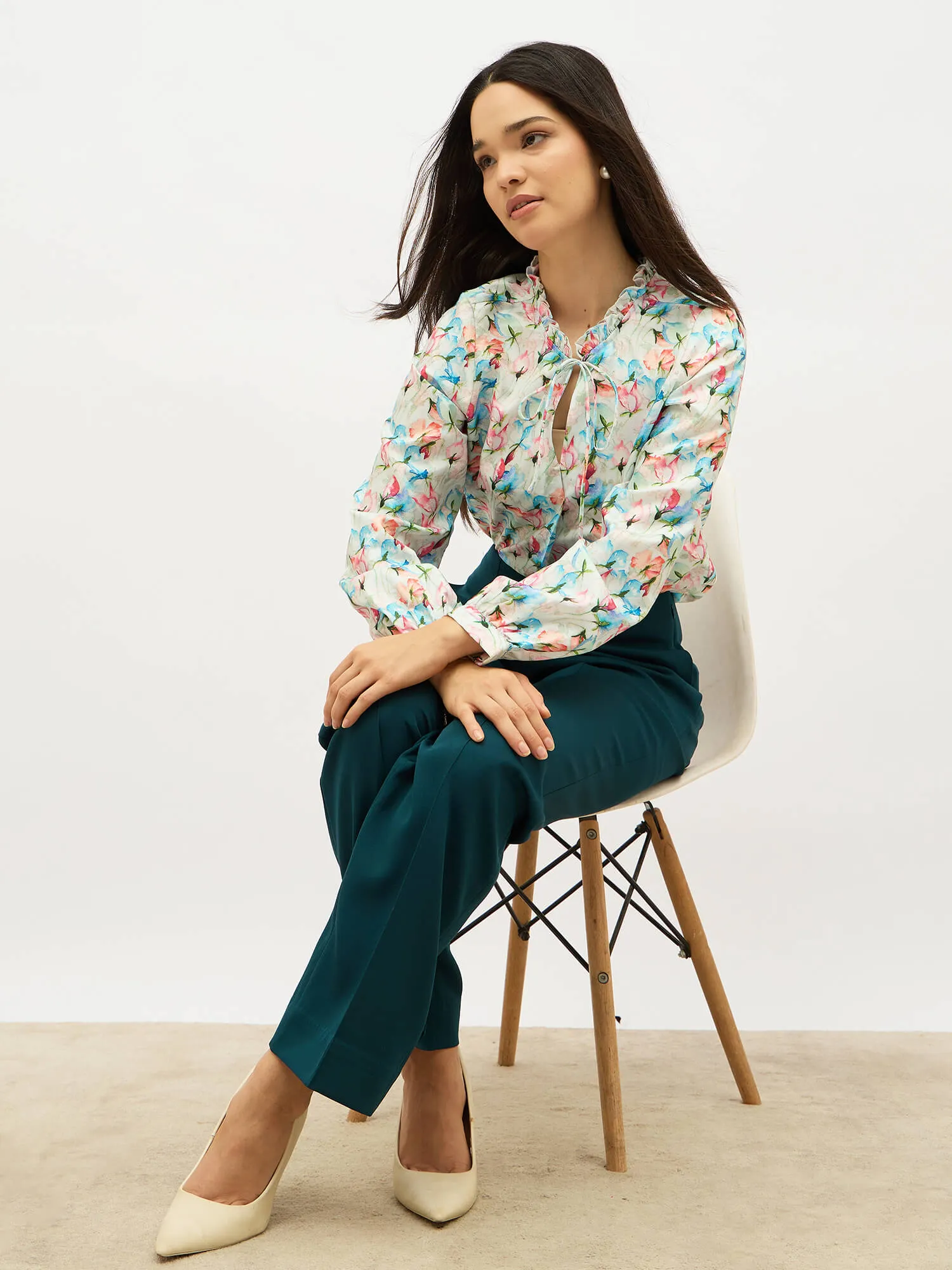 Determined High Rise Straight Trousers-Bottle Green sold by Salt Attire product image thumbnail 4