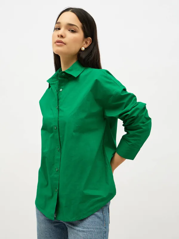 Solace Oversize Drop Shoulder Shirt-Green sold by Salt Attire