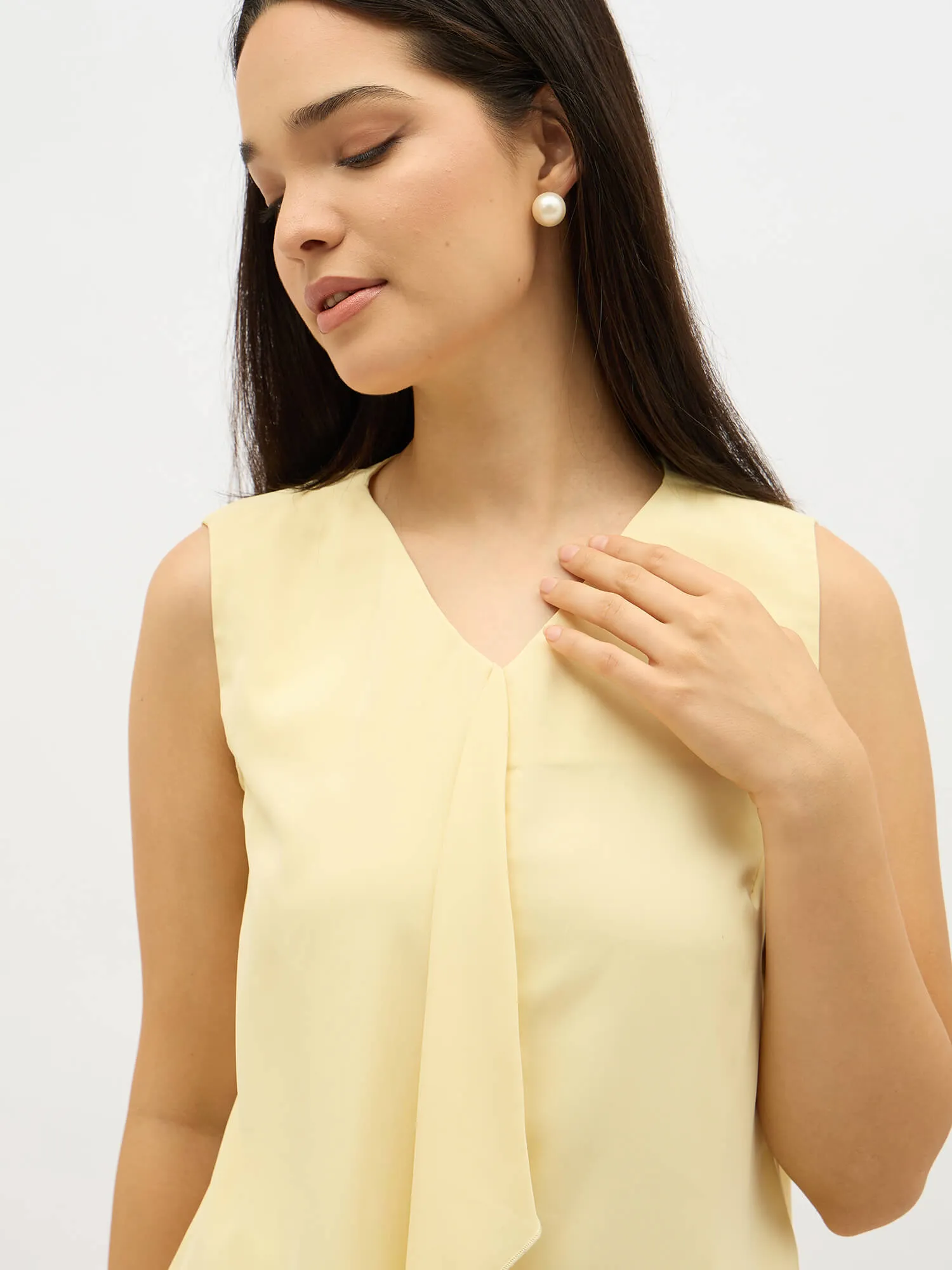 Disciplined Asymmetric front top-Butter Yellow sold by Salt Attire product image thumbnail 3