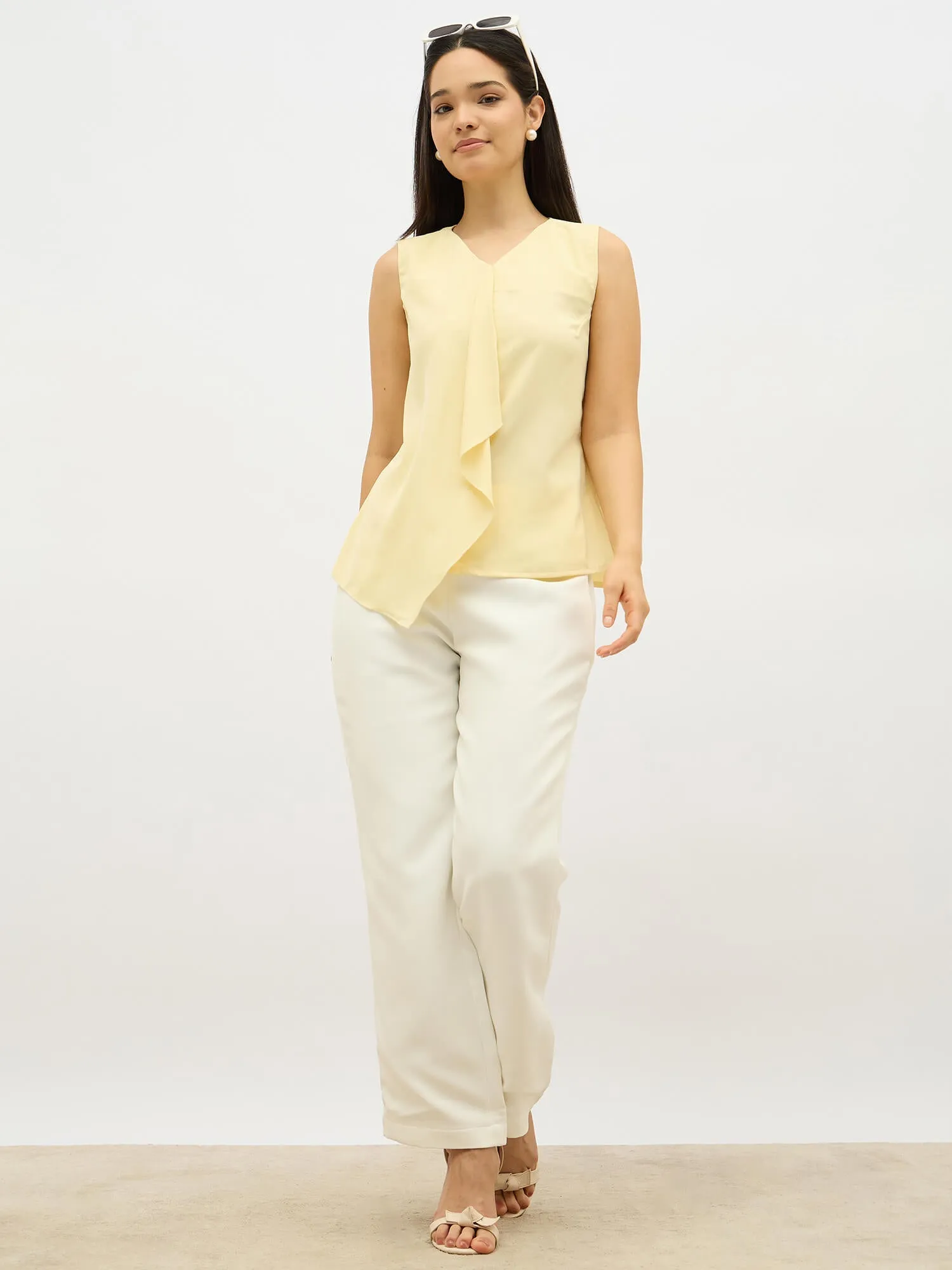 Disciplined Asymmetric front top-Butter Yellow sold by Salt Attire product image thumbnail 4