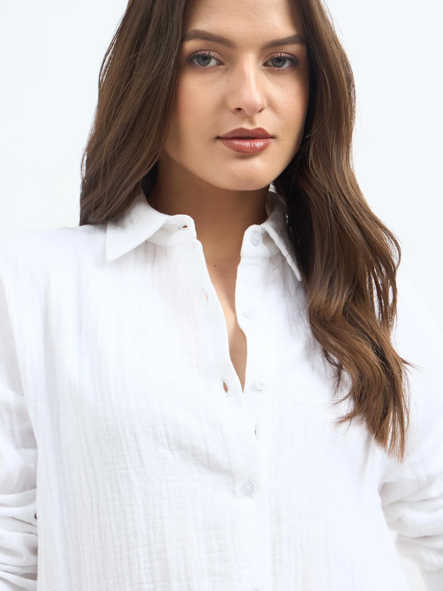 Solace Oversize Drop Shoulder Shirt-White sold by Salt Attire product image thumbnail 3