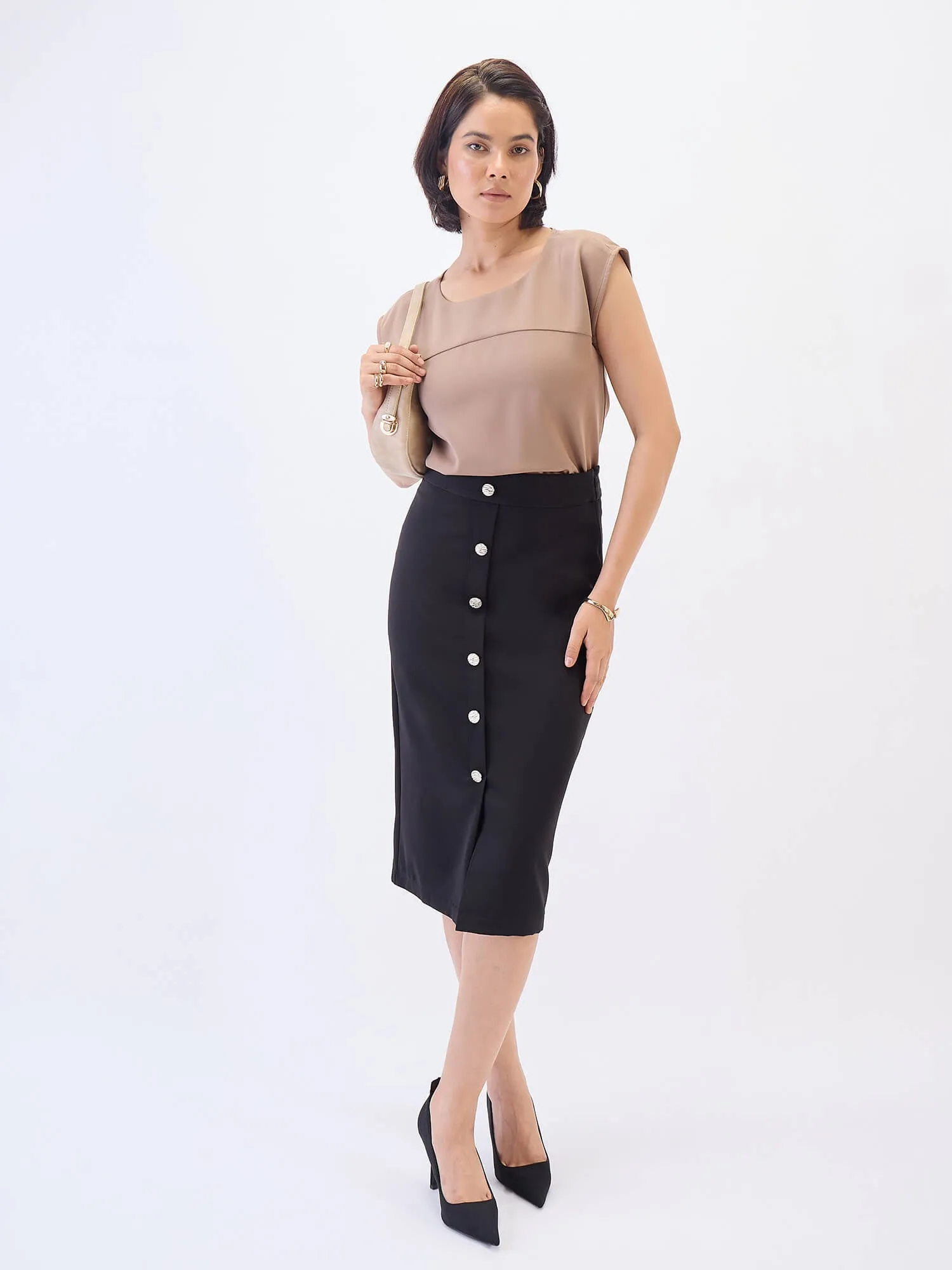 Creative Drop shoulder top-Beige sold by Salt Attire