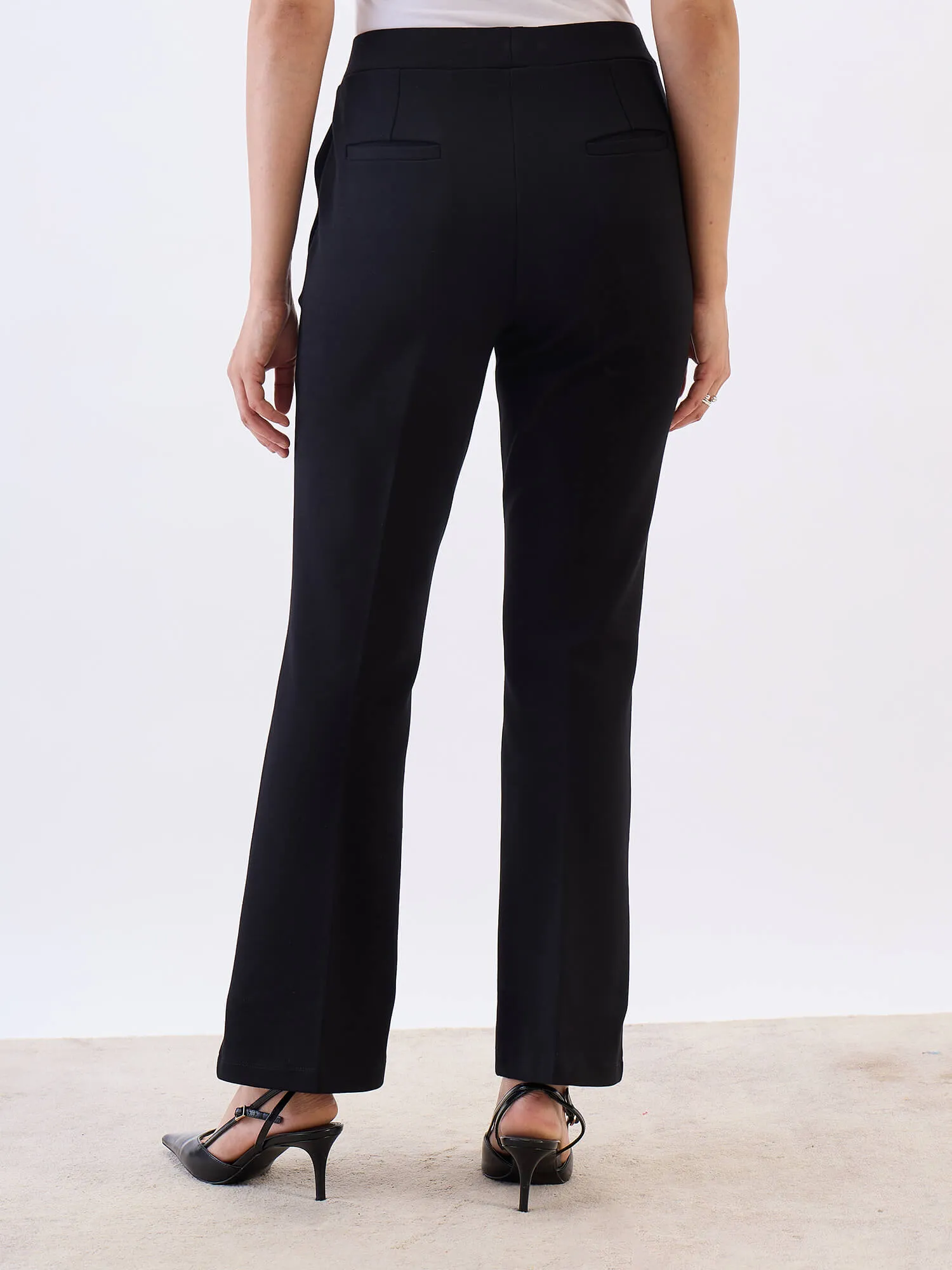 Limitless Bootcut Ponte Pants-Black sold by Salt Attire product image thumbnail 5