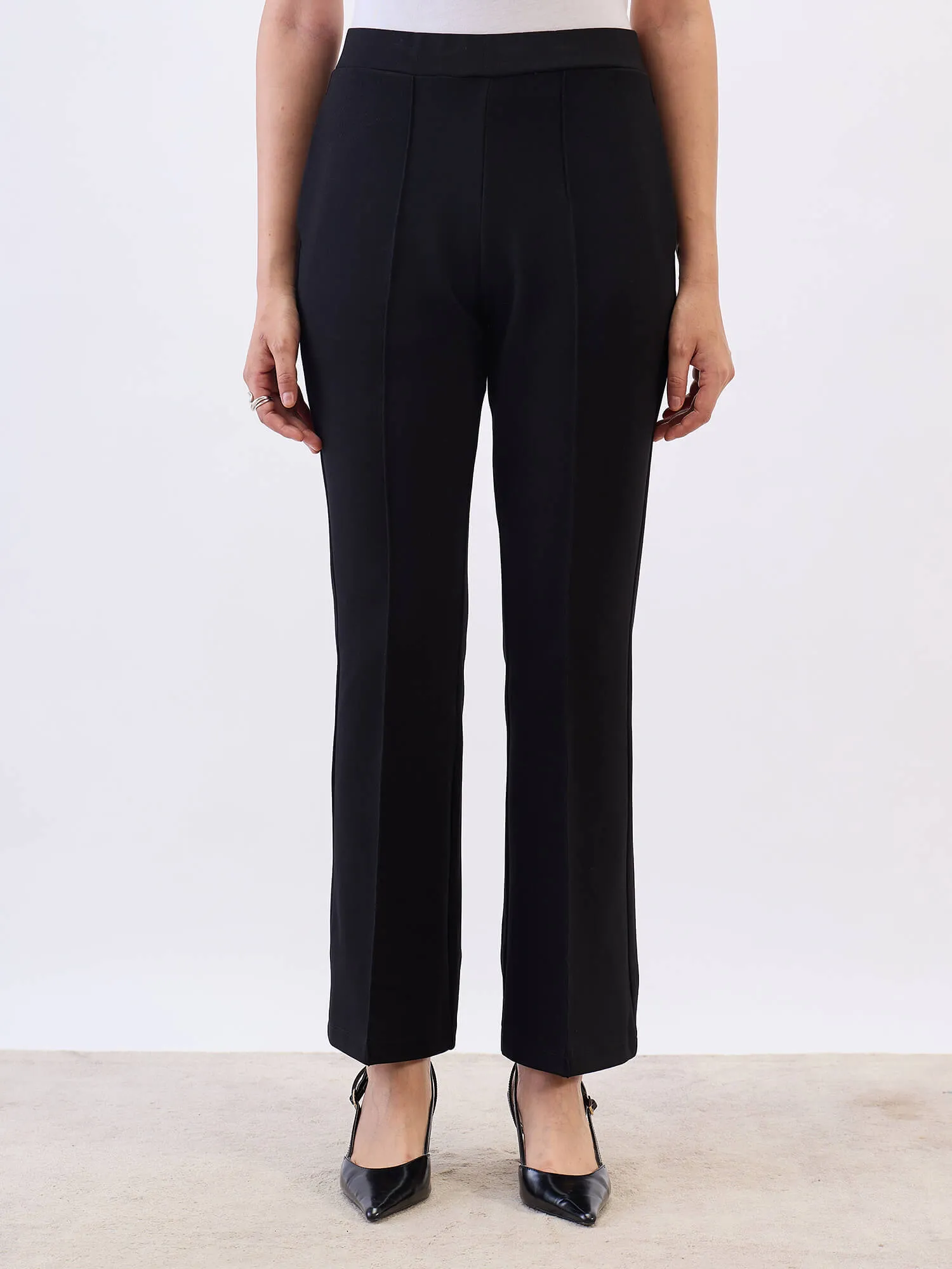 Limitless Bootcut Ponte Pants-Black sold by Salt Attire product image thumbnail 4