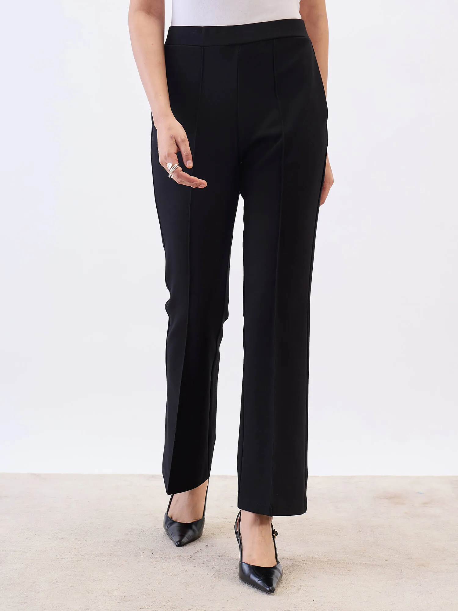 Limitless Bootcut Ponte Pants-Black sold by Salt Attire