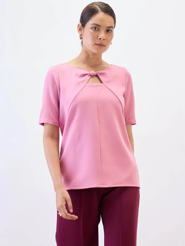 Robust Knot Detail Top-Pink sold by Salt Attire