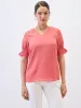 Peachin Mimosa Smocked Sleeves Top-Coral sold by Salt Attire