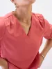 Peachin Mimosa Smocked Sleeves Top-Coral sold by Salt Attire