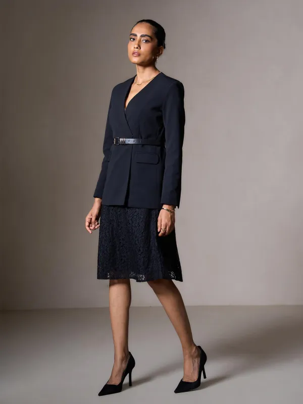 Marcus Clean Front Blazer-Black sold by Salt Attire