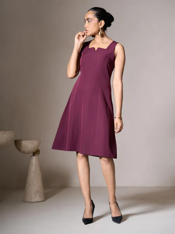 Candace Sleeveless A-line Dress-Wine sold by Salt Attire